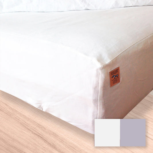 Hemp Copenhagen Co. Fitted Sheet 100% Hemp, Standard Measures White or Natural Grey