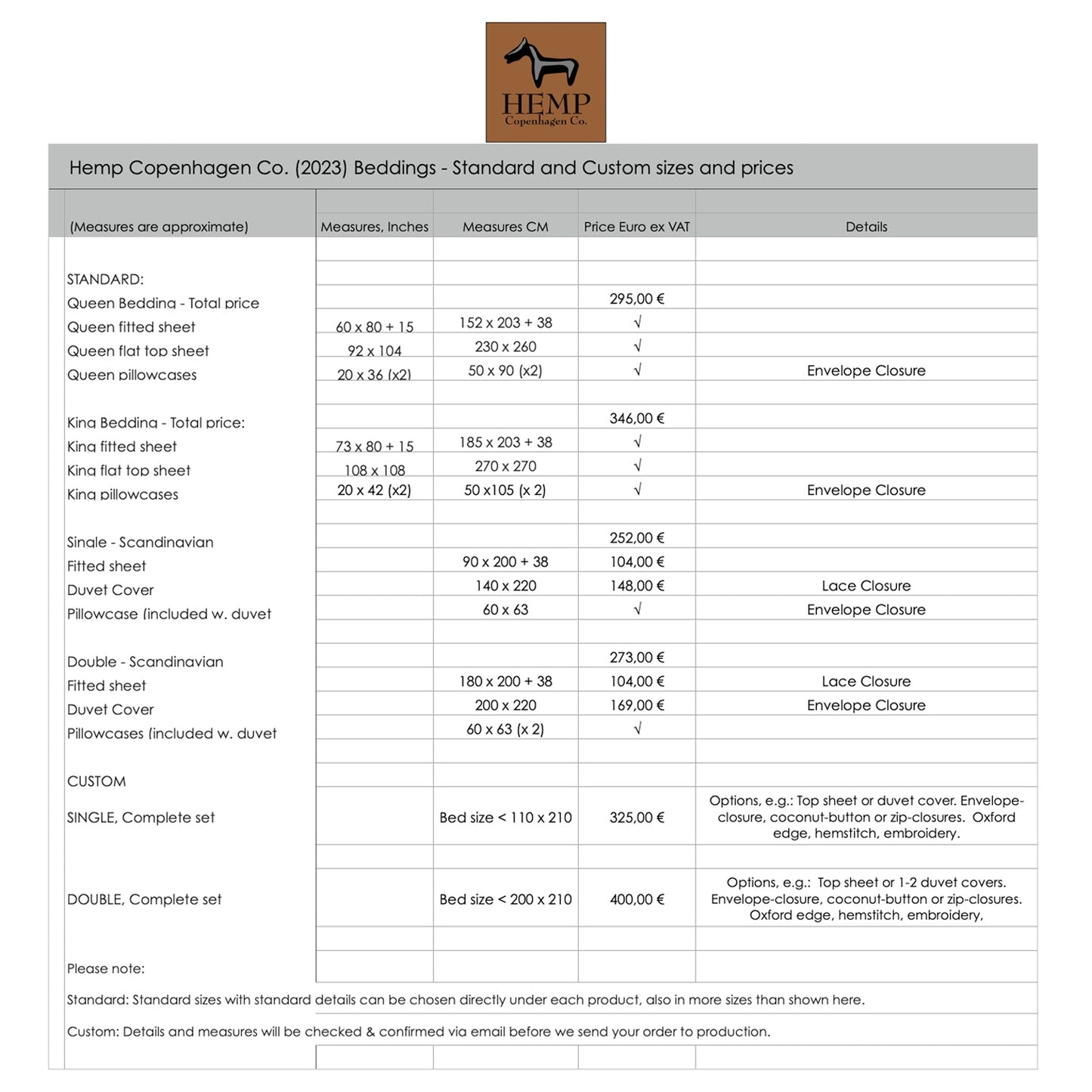 Hemp Copenhagen Co. Bed linen 100% Hemp US-style
