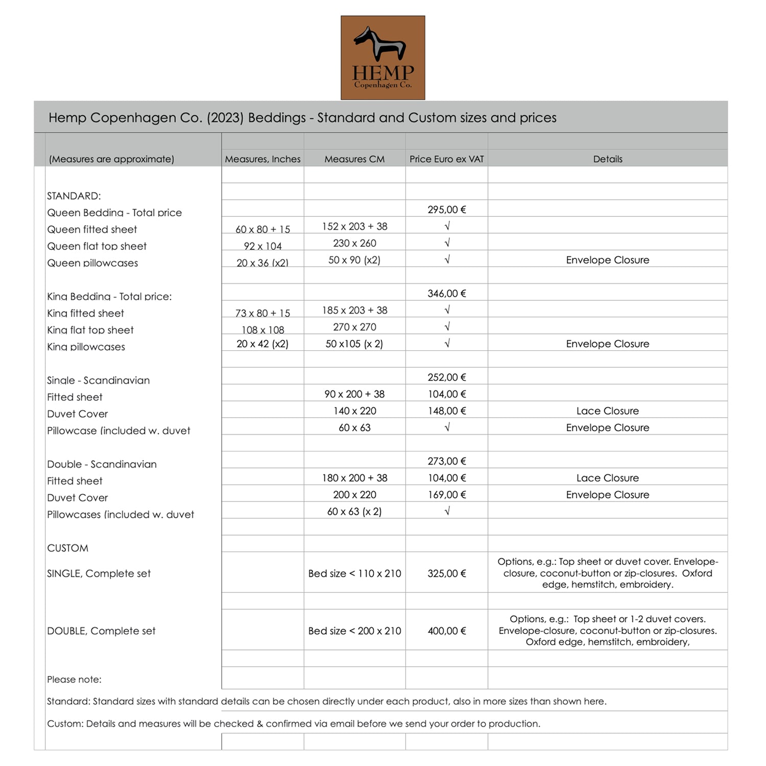 Hemp Copenhagen Co. Bed linen 100% Hemp US-style