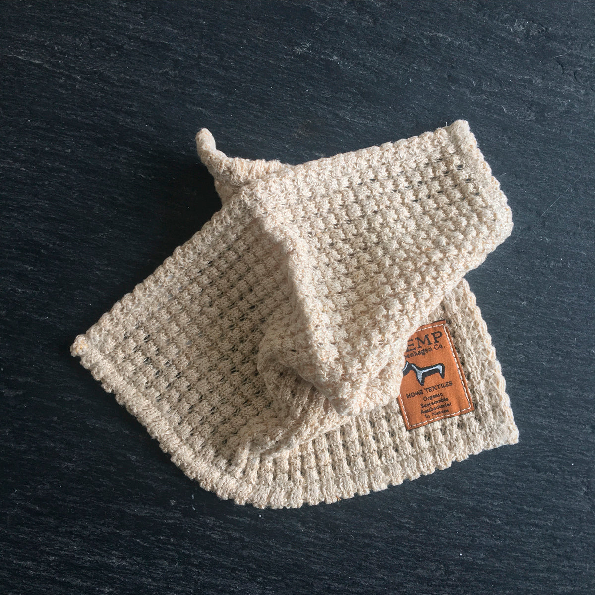 Hemp Copenhagen Co. Dishcloth Waffle Knit 100% Hemp Charcoal or Natural Grey 2-pack