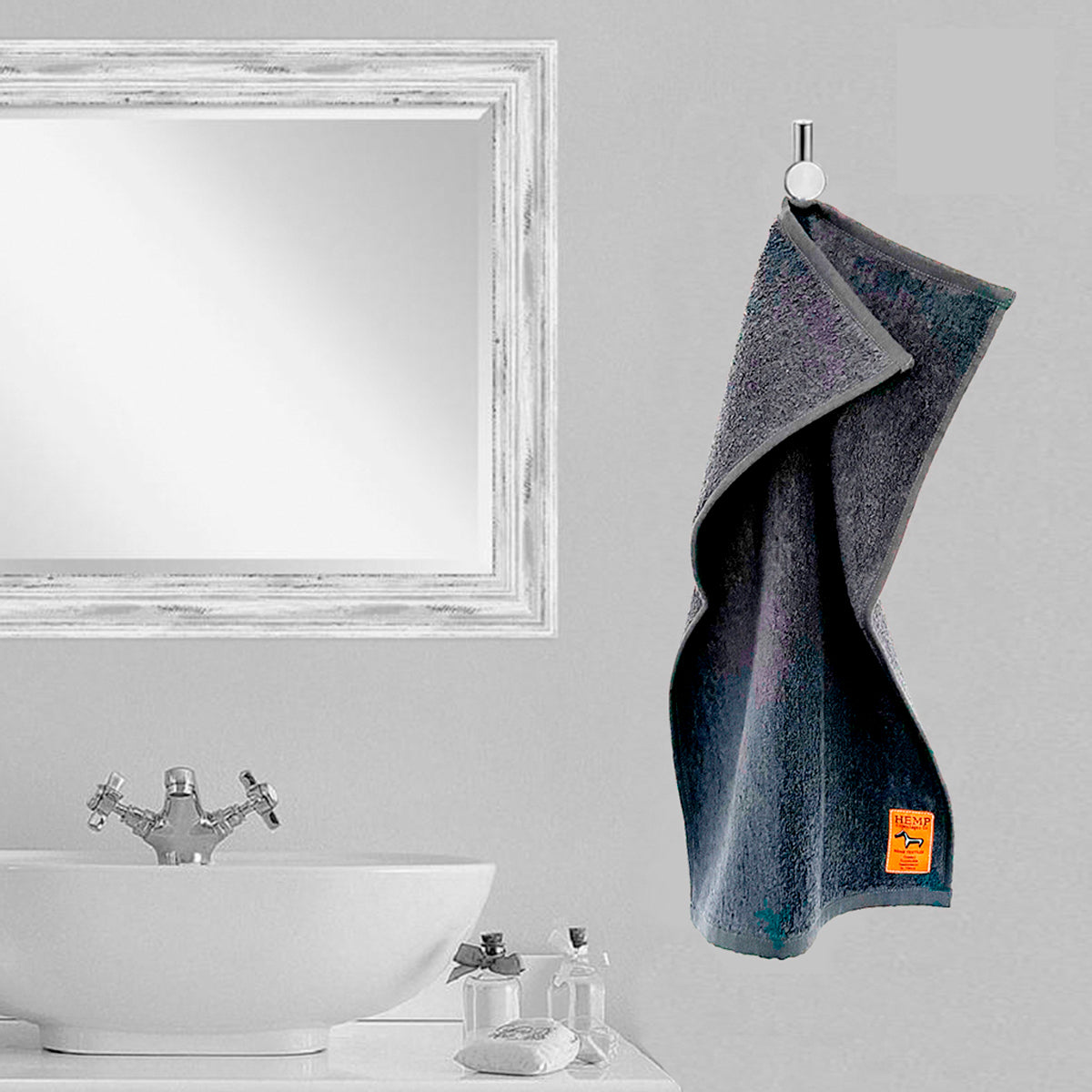 Håndklæder 100% Hamp Charcoal GOTS-farvet | Hotel & - Hemp – Hemp Co.