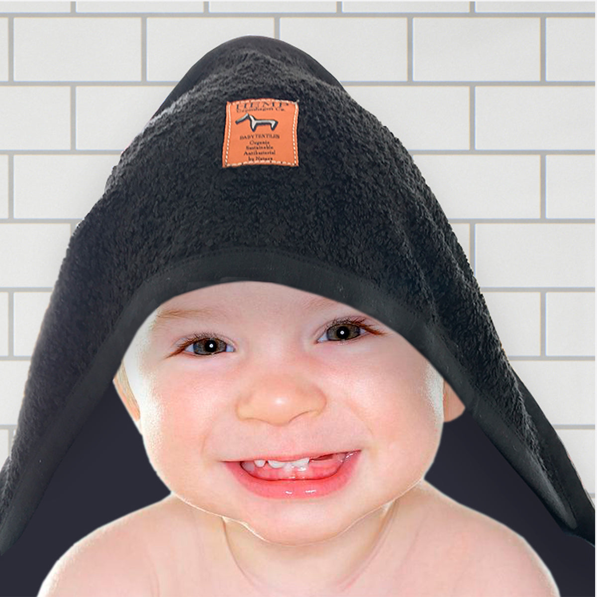 Hemp Copenhagen Co. Hooded towel 100% Hemp Black (GOTS)