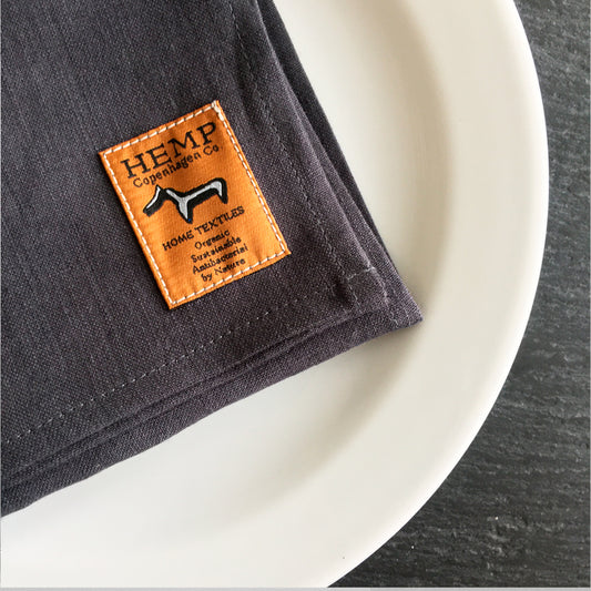 Serviet Fine Weave 100% Hamp Charcoal eller Natural Grey 2-pak