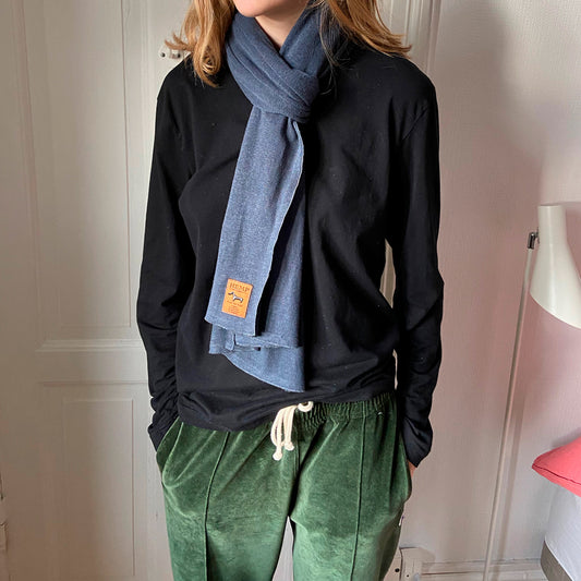 Gestrickter Schal 100 % Hanf Anthrazitgrau