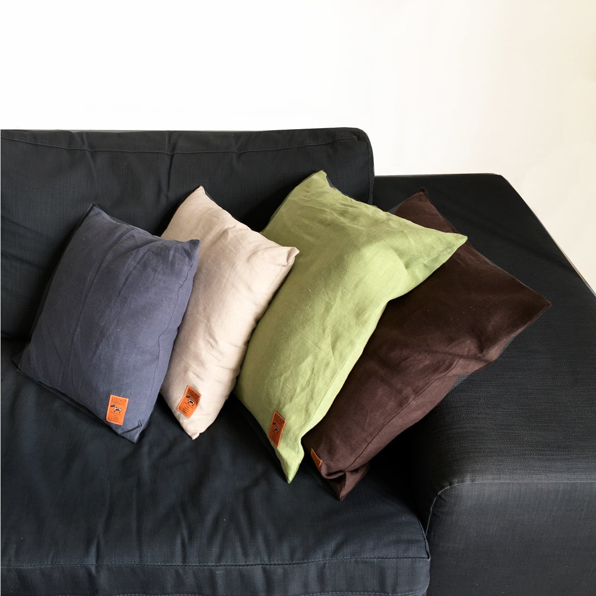 Wurfkissenbezug 100% Hanfbraun