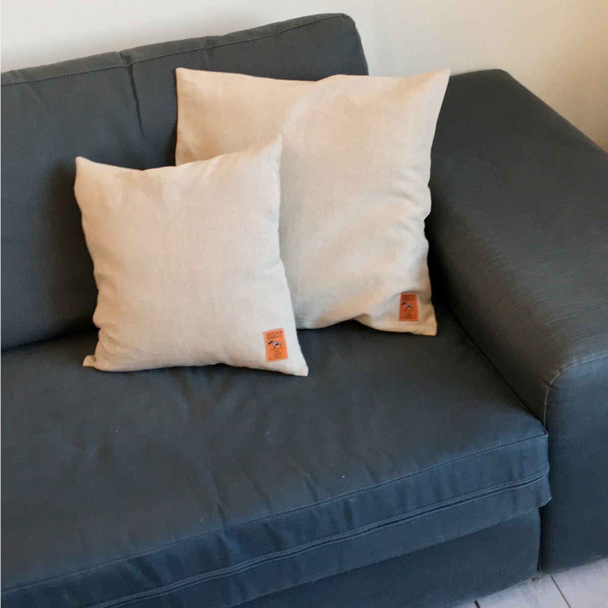 Überwurfkissenbezug 100 % Hanf Naturgrau