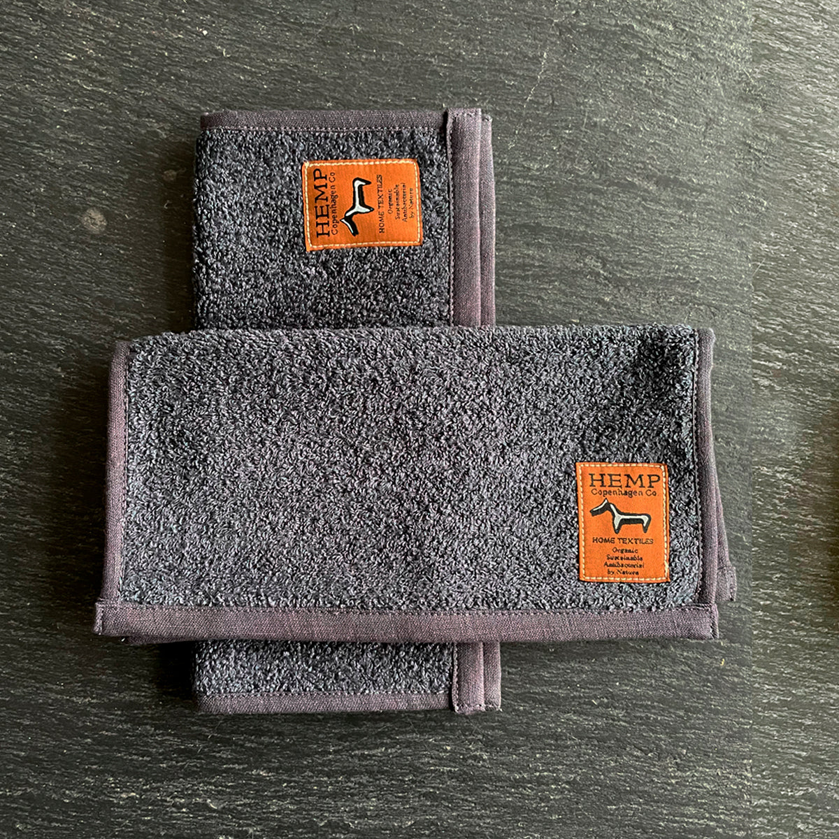 Hemp Copenhagen Co. Washcloth 100% Hemp Charcoal Grey 2-pack