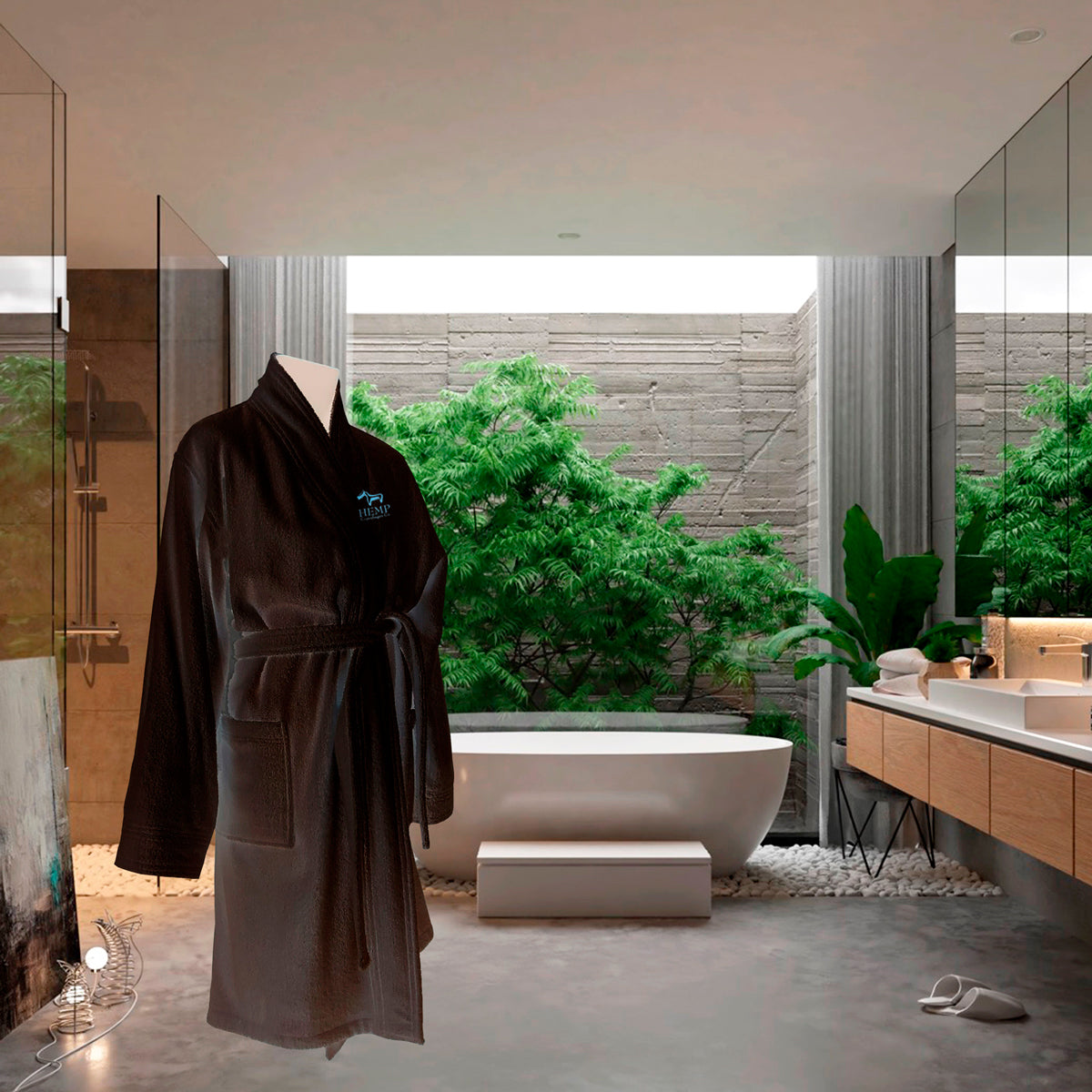 Hemp Copenhagen Co. Bathrobe 100% Hemp Black | Hospitality