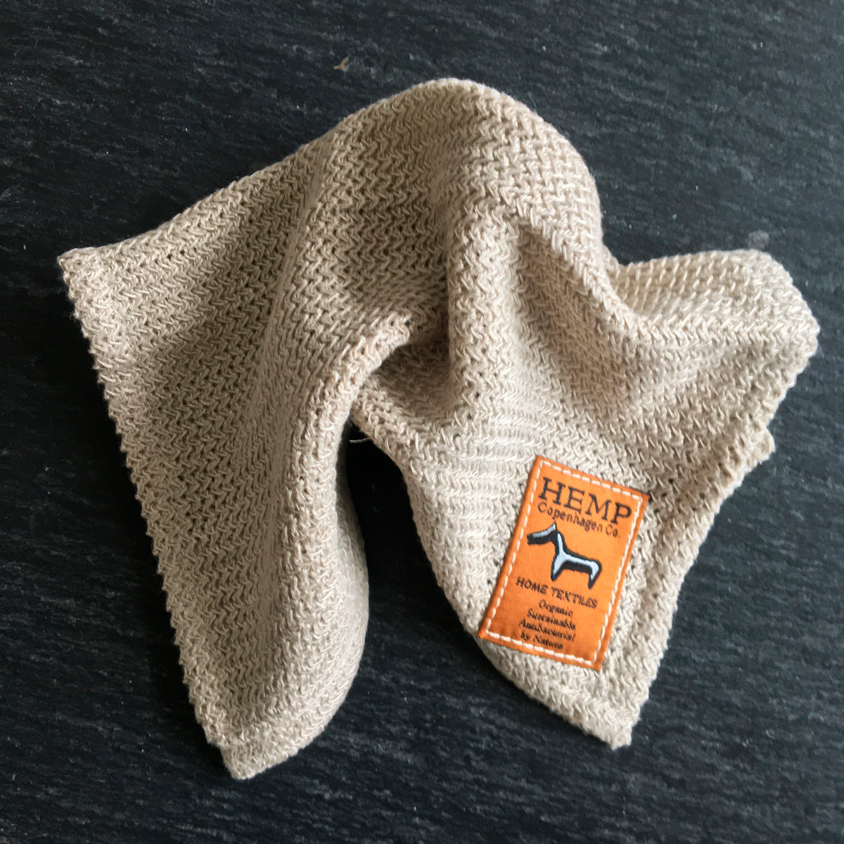 Hemp Copenhagen Co. Dishcloth Classic Knit 100% Hemp Natural Grey 2-pack