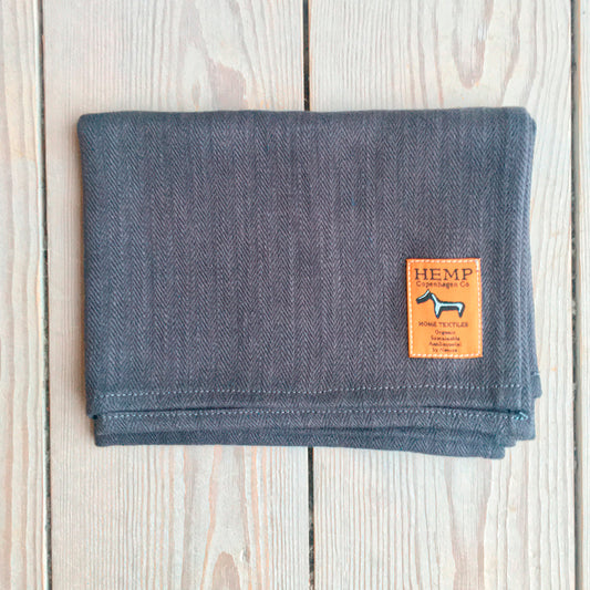 Hemp Copenhagen Co. Dish Towel Herringbone 100% Hemp Charcoal Grey