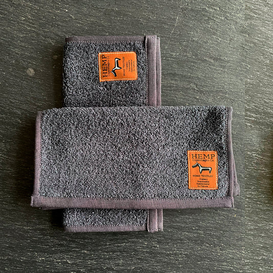 Hemp Copenhagen Co. Washcloth 100% Hemp Charcoal Grey 2-pack